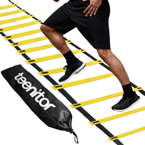 Teenitor Agility Ladder Speed Ladder Training Ladder for Soccer, Speed, Football Fitness Feet Training Carry Bag Agility Training Equipment 13 rungs, 23 feet - Image 1