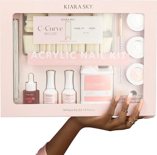 Kiara Sky 14 Piece Acrylic Nail Starter Kit (Includes EMA Monomer, Top Coat, Primer) thumbnail 2