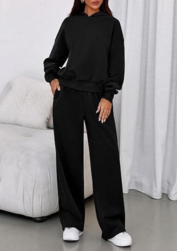 PRETTYGARDEN Womens Sweatsuits 2 Piece Set 2025 Casual Winter Long Sleeve Hoodie Loose Wide Leg Sweatpants Fall Tracksuit thumbnail 8