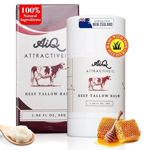 New Zealand Grass Fed Ethically-Sourced Beef Tallow for Skin– Stick with Vitamin E, Raw Honey, Olive Oil – Premium Ingredients & Cruelty-Free Tallow Face Moisturizer, Longevity & Firming (1.06 oz) - Image 1