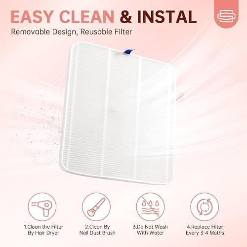 CHRISTINE SHELLY Nail Dust Collector, Rechargeable Dust Collector Nail Tech, Powerful Vacuum Fan Vent Dust Collector Extractor Dust Suction Machine for Acrylic Nails Polishing, Nail Salon&Home, Pink thumbnail 8
