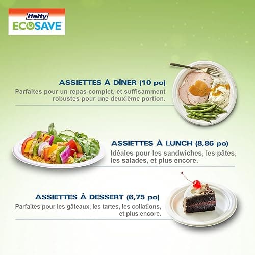 Hefty™ ECOSAVE Compostable Disposable Paper Plates Dessert 6.75", 125 Count, White thumbnail 7