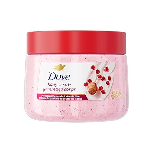 Dove Pomegranate & Shea Butter Body Scrub Exfoliates and Deeply Nourishes for Smooth, Radiant Skin 15 oz - Pomegranate & Shea Butter - 15 Ounce (Pack of 1)