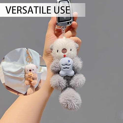Plush Keychain Otter Charm for Women Teens & Animal Lovers | for Handbags Purses Backpacks & Car Keys | Birthday Gift thumbnail 2