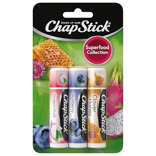 ChapStick Lip Balm, Superfood Collection 3-Pack – Dragon Fruit, Blueberry & Clover Honey, Moisturizer for Dry Lips, 0.15 Oz - Image 1