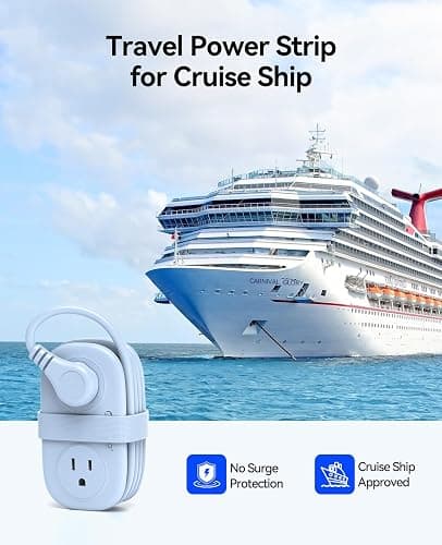 Travel Power Strip with USB C, ORICO 4 Outlets 3 USB Ports (1 USB C) with 4FT Wrapped Short Extension Cord Small Power Strip, Non Surge Protector for Travel, Cruise Ship-AP3 thumbnail 7