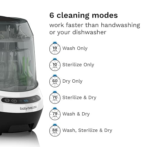 Baby Brezza Baby Bottle Washer Pro - Clinically Proven Better Cleaning - Washer, Sterilizer + Dryer In One Appliance for Essentials like Bottles + Pump Parts – Machine Replaces Brushes + Racks thumbnail 9