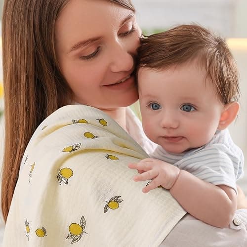 3 Pcs Large Muslin Swaddle Blankets Shower Gifts For New Moms thumbnail 6