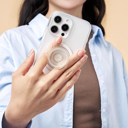 PopSockets Phone Grip for MagSafe with Kickstand, Magnetic Stand, Swappable Top, Secure Hold for iPhone MagSafe Cases, Phone & Tablet Grip - Clear thumbnail 5