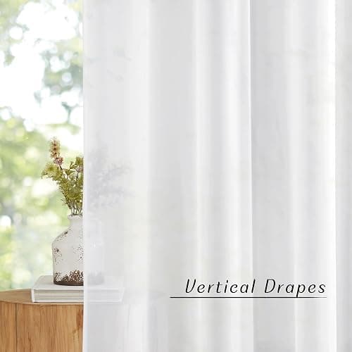 NICETOWN White Sheer Curtains 84 inches Long with Eyelet, Sheers Window Curtains 2 Panels Privacy Light Filtering Voile Grommet Top Drapes for Living Room/Hotel Rideaux (2 Pcs, 54 Wide, White) thumbnail 5