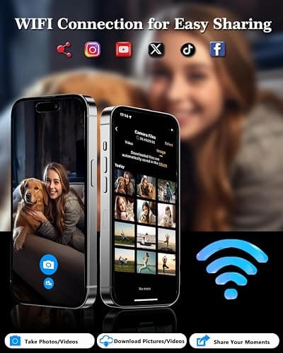 ISHARE 4K 48MP Compact Digital Camera, Vlogging Point and Shoot Travel Camera with Wide Angle Macro Lenses 2 Batteries Anti-Shake 3" Flip Screen for Kids Beginners Daily Use thumbnail 3