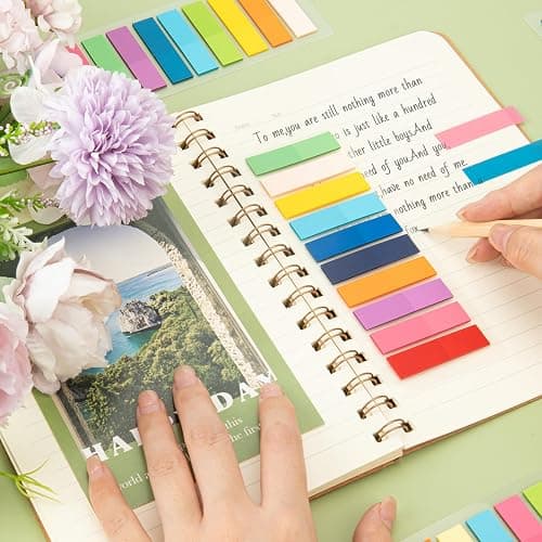 BukSuk 3600Pcs Multi-Colored Writeable and Repositionable Book Flags Strip - Annotating Tabs, Book Markers, Sticky Tabs, Morandi Page Markers thumbnail 2