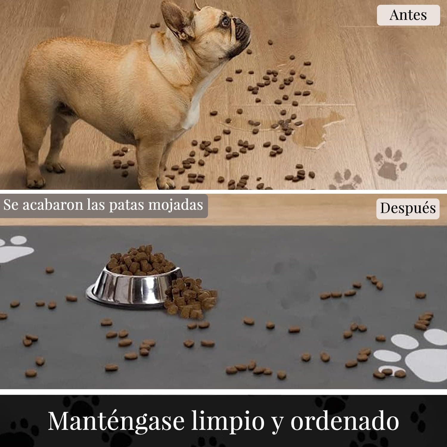 LYSSIID Alfombrilla Absorbente para Comederos Y Bebederos De Mascotas con Base De Goma Impermeable, Alfombrilla De Secado Rápido para Bebederos De Perros Y Gatos (Gris Oscuro, 16"X24") thumbnail 5