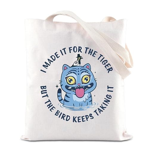 ZJXHPO Hunters Movie Merchandise Tote Bag Derpy the Tiger And Bird Shoulder Bag Music Tiger Lovers Gift Boy Band Fans Gift - Image 1