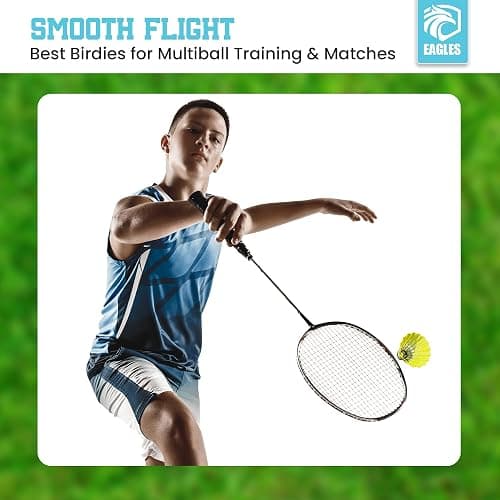 EAGLES Badminton Birdies - Nylon Bedminton Shuttlecocks for Softball/Baseball Batting Training - Highly Stable & Durable 24 Pack, 12 Pack or 6 Pack Shuttle Balls for Indoor and Outdoor Matches thumbnail 6