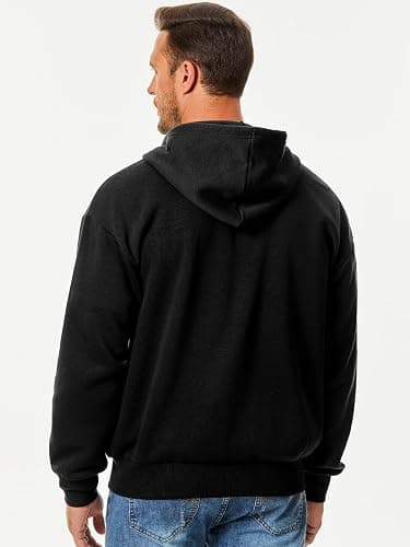 JMIERR Mens Full Zip Casual Cotton Hooded Fleece Drawstring Hoodies Pullover Sweatshirts Casual Long Sleeve Shirts thumbnail 4