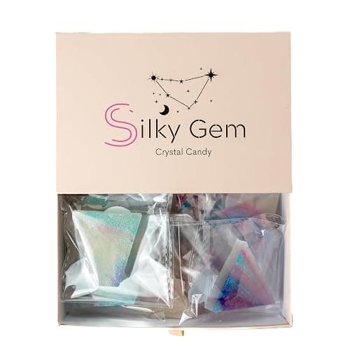 Silky Gem - Edible Lychee Flavored Aurora Crystal Candy, 8-10 pieces, Kohakutou, Edible Gem, Vegan, Gluten Free, ASMR - Aurora-Lychee - Image 1