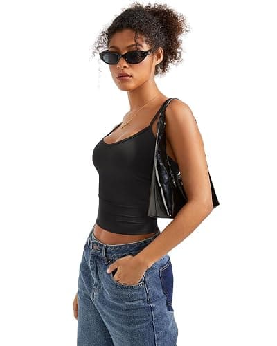 SUUKSESS Women Sexy V Neck Tank Tops Y2K Going Out Top Fitted Basic Cami Shirts thumbnail 5