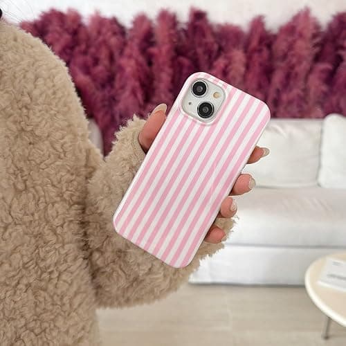 Luukalubo Blue Striped Phone Case for iPhone 16 6.1in,Cute Trendy Aesthetic Minimalist Vertical Lines Pattern Chic Elegant Classic Girly Slim Protective Cover,Blue and White thumbnail 9