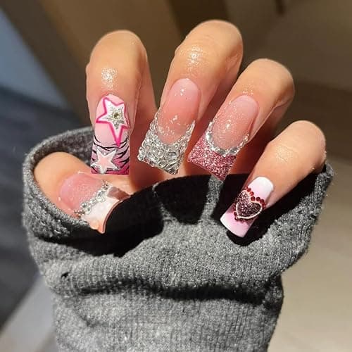 Allstarry Duck Nail Tips, 288pcs Short Curved Nail Tips Full Cover 12 Sizes Clear Duck Nails Press on Crystal Ducks Feet False Nails Extension French Soft Gel Fan Tips for Y2K Salon DIY - 22MM thumbnail 5