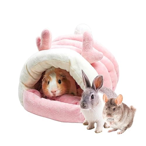 Hay Natural Guinea Pig Hideout, Warm Bed for Guinea Pig,Rabbits, Chinchillas, Guinea Pig Bed, Cozy Small Animal Winter Shelter (Pink, Medium) - Image 1