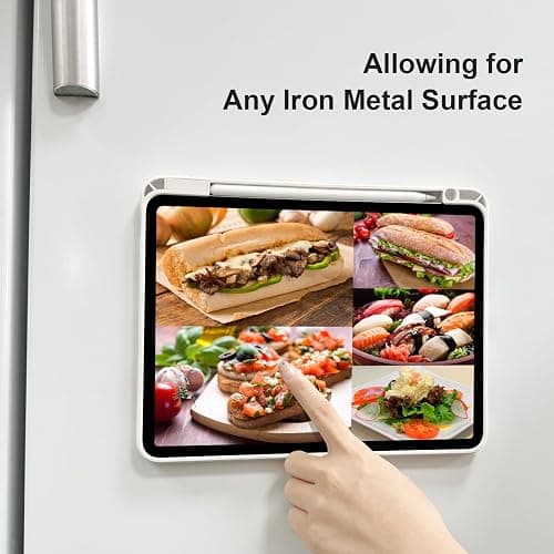 Dwopar Case for iPad Air 11 M3/M2 2025/2024, iPad Air 11/10.9 Inch 7th/6th/5th/4th Gen, iPad Pro 11 Inch 4th/3rd/2nd 2022/2021/2020 with Pencil Holder, Vertical Stand, Detachable Magnetic, White thumbnail 8