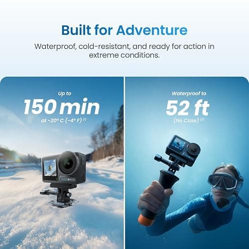 Xtra Edge Action Camera, 1/1.3" Sensor & 4K Cinematic Video, Hyper Stabilization, Waterproof Camera to 52 Ft, 3-Hour Battery, Universal Quick Mount, Vlogging Camera for Adventure Photography thumbnail 5