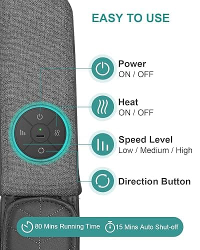 Nekteck Cordless Neck and Back Massager for Pain Relief Deep Tissue, Shiatsu Neck Massager with Heat, Portable Massage Pillow Tool for Shoulder Leg Muscle, Home Office Car Use, Gifts for Men Women Dad thumbnail 8