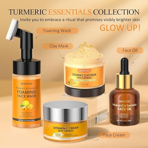 Vitamin C Turmeric Foaming Face Wash, Foaming Cleanser for Skin Tone, Reduces Fine Lines & Wrinkles, Exfoliating Face Wash, Turmeric Facial Cleanser for Dark Spot, Uneven Skin Tone, Unisex 110ml thumbnail 8