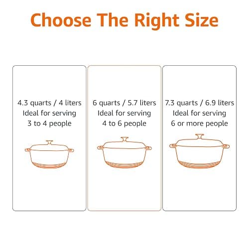 Amazon Basics Cast Iron Dutch Oven Pot with Lid, Enameled, Round, Dual Handles, Heavy-Duty, Medium, 6-Quart, Light Pink thumbnail 6