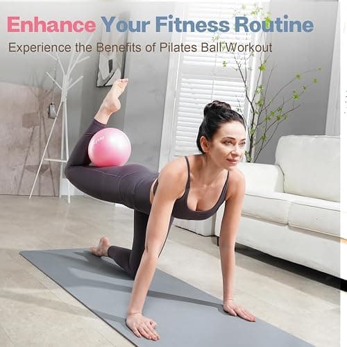 kisnbld Small Exercise Ball, 9 Inch Mini Pilates Ball, Anti Burst and Slip Resistant Mini Yoga Ball for Stability, Fitness, Physical Therapy, Stretching & Core Strength Workout at Home Gym & Office thumbnail 4
