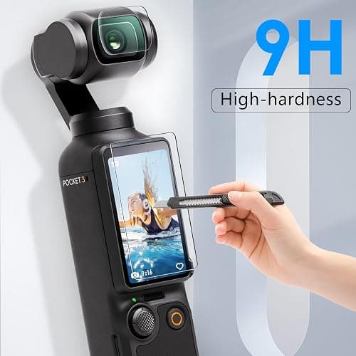 FPVtosky 2 Lens Protector + 2 LCD Screen Protector for DJI Osmo Pocket 3, DJI Pocket 3 OP3 Tempered Glass Film Accessories, 9H Hardness, Touch Sensitive, Full Screen Protection thumbnail 4