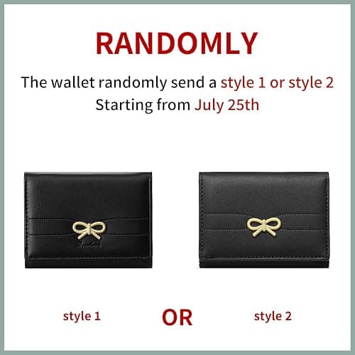RNIEGA Small Wallets Girls Cute Coquette Bow Wallet Women Aesthetic Credit Card Holder with ID Window, Black thumbnail 3