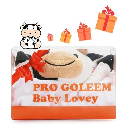 Pro Goleem Cow Security Blanket Soft Loveys for Babies for Boys and Girls Newborn Lovie Infant Blankie Cow Baby Stuff Baby Snuggle Toy Stuffed Animal Baby Gifts 16 Inch thumbnail 7