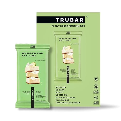 TRUBAR Vegan Protein Bar, Whipped for Key Lime, Gluten Free, Plant Based, High Fiber, Dairy Free, Low Fat, Non GMO, No Sugar Alcohols, 12G Lean Protein, 13G Fiber, Healthy Snack Bars, 12 CT - Whipped for Key Lime - Image 1