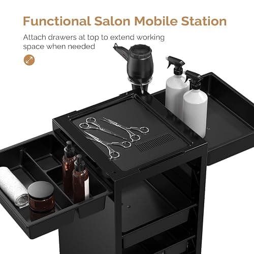 OmySalon Salon Trolley Cart with Wheels & 6 Drawers, Hair Cart Organizer for Stylist Hairdresser, Salon Cabinet Station for Barbershop Beauty Spa thumbnail 5