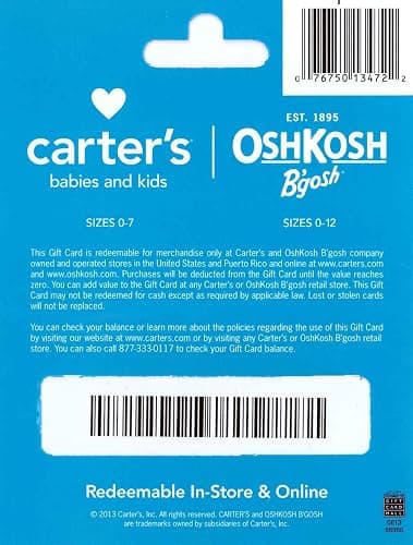 Carter's/OshKosh B’gosh Gift Card thumbnail 2