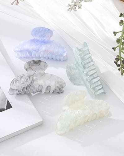 4Pcs Large Acrylic Clips - Big Non-Slip Banana Barrettes for Thick Hair, Strong Hold Jaw Clips for Women Girls thumbnail 7