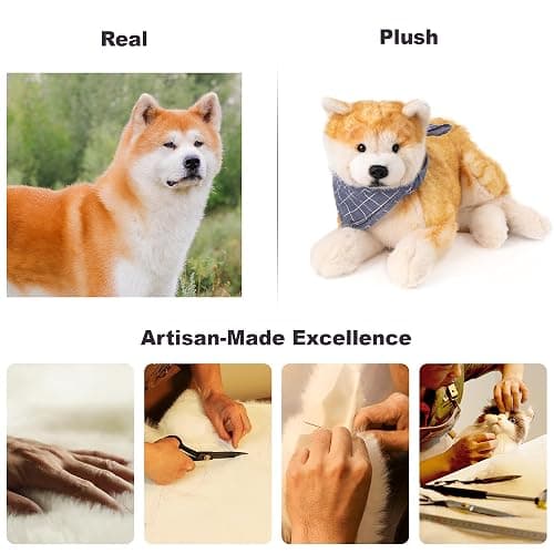 Chongker Dog Stuffed Animals Shiba Inu Dog Plush - Handmade Realistic Toy,Cuddly Plush Puppy Companion Pet thumbnail 3