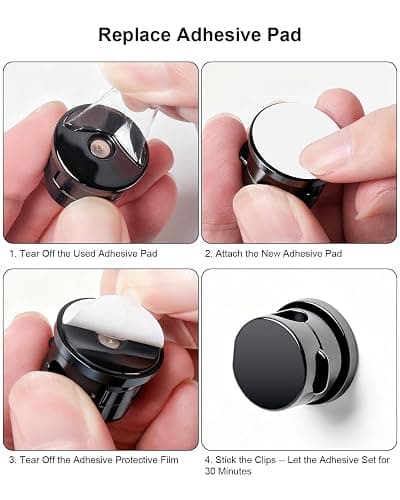 OneLeaf 8 Pack 360° Rotatable Strong Magnetic Cable Clips Cord Holder for Nightstand, 1s Lock Phone Charger Holder, Adhesive Magnetic Cord Clips for Home/Office/Car/Game Station, Smooth Adjustable thumbnail 9