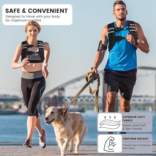 TB3C Weighted Vest Woman - 5lb/6lb/8lb/12lb/16lb/20lb/25lb/30lb Womens Weight Vest for Walking, Strength Training Weight Vests for Men, Reflective Stripe Fitness Vest for Workout Running Jogging thumbnail 4