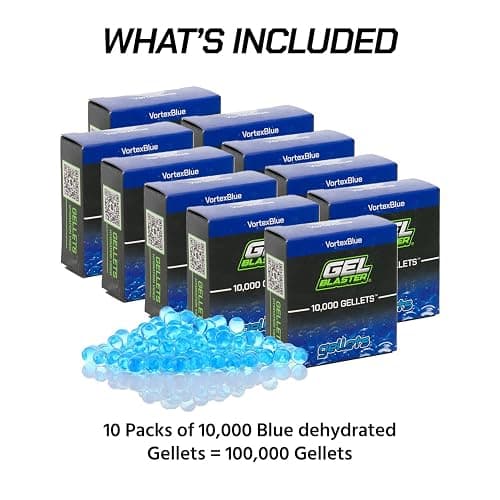 Gel Blaster Gellets Refill Ammo, 100,000 Blue Gellets - All-Natural Eco Friendly, Non-Toxic, Non-Staining & Non-Irritating Water Based Gel Balls - Made Specifically for Gel Blaster thumbnail 6