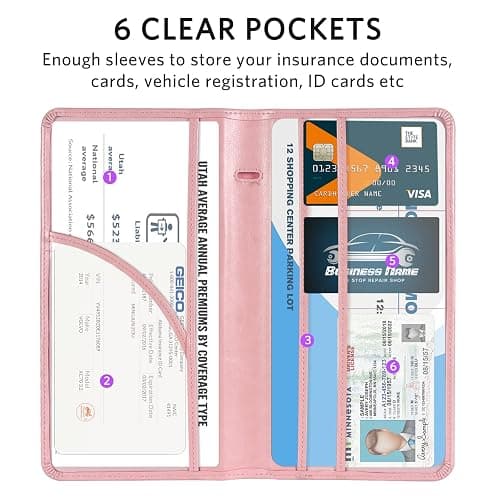 CoBak Car Registration and Insurance Holder - Vehicle Glove Box Car Organizer, Auto Truck Comparment Accessories Case with Magnetic Closure for Essential Document, Driver License, Cards thumbnail 3