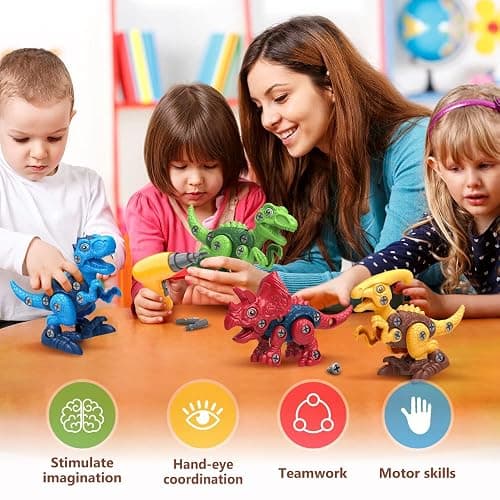 Dinosaur Toys for 3, 4, 5, 6, 7 Year Old Boys, Take Apart Toys with Electric Drill for Kids, STEM Educational Construction Building Toy, Ideal Birthday Christmas Easter Gifts, Incl Tyrannosaurus Rex thumbnail 7