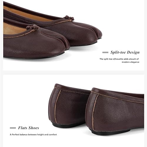 POYOIOR Tabi Shoes Women Split Toe Shoes Wide Width Ballet Flats Comfort Casual Work Shoes for Women Office thumbnail 4