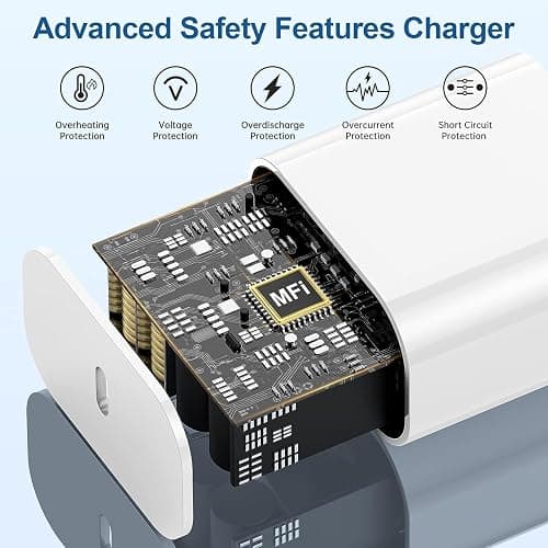 iPhone 17 16 15 Fast Charger and 10ft Type C to C Cable Cord Long, 20W USB C Charging Block Plug for Apple iPhone 17 Pro Max/17 Air/16 Pro/16 Plus/15 Pro/15 Mini/iPad Power Adapter Cube Brick/AirPods thumbnail 5