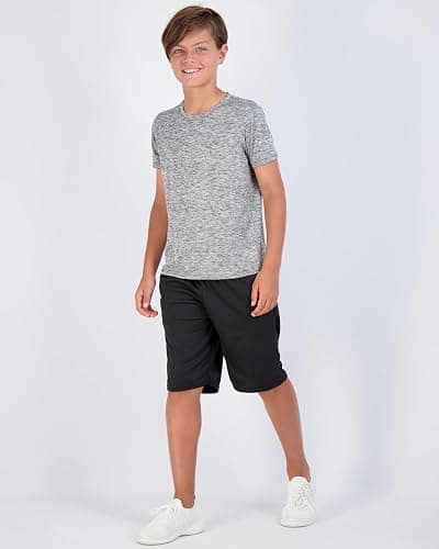 Real Essentials 5 Pack: Youth Dry-Fit Wicking Active Athletic Performance Short Sleeve T-Shirt Boys & Girls Shirts thumbnail 5