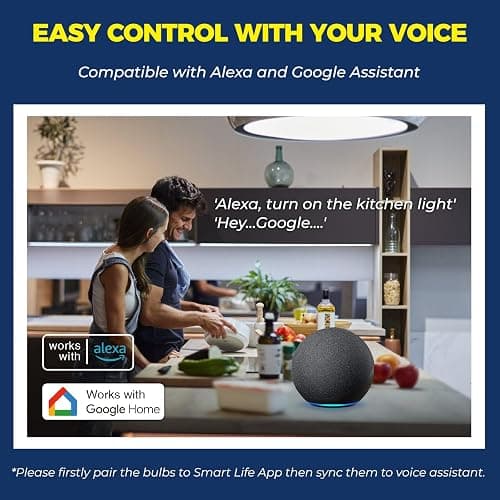 Lightinginside Smart Light Bulbs 6 Pack, Smart Bulb Works with Alexa/Google Home/SmartLife, CRI>90, RGBCW Color Changing Light Bulbs, 60W 2.4G WiFi & BLE A19 E26 LED Bulb, No Hub Required, ETL Listed thumbnail 4