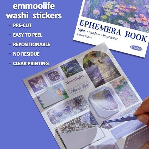 Vintage Oil Painting Scrapbook Sticker, Journaling Supplies for Junk Journal, 500+ Scrapbooking Washi Stickers & 25 Ephemera Papers Art Scrapbook Supplies for Adults Teens Women Girls Junk Journal thumbnail 2