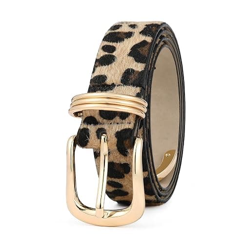 RISANTRY Women's Leather Belts with Gold Buckle Fashion Leather Waist Belt Elegant Ladies Belts for Jeans Dress & Casual Wear thumbnail 2
